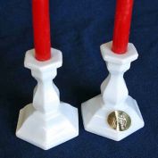 Tiara Miniature Milk Glass Candlesticks