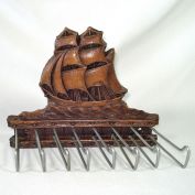 Orna Wood Syroco Clipper Ship Tie Belt Rack