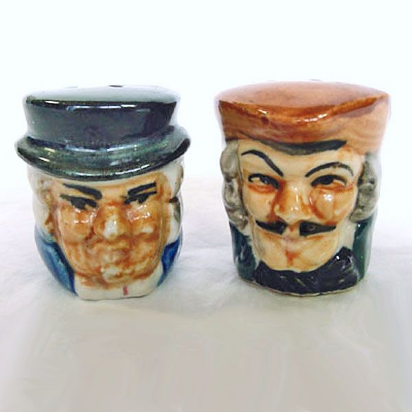 Miniature Toby Head Salt and Pepper Shakers