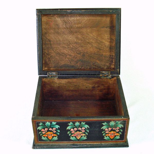 Antique Tole Painted Wood Keepsake Box #4