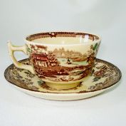 Alfred Meakin Multicolor Tonquin Cups Saucers Set of 3