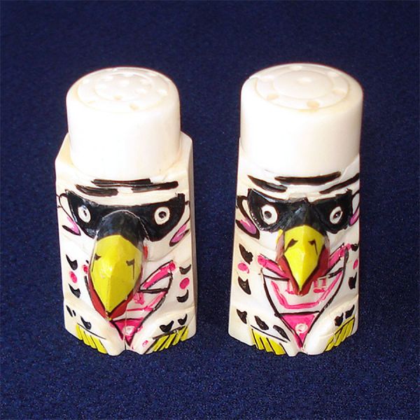 Japan Carved Bone Totem Pole Shakers Clearance