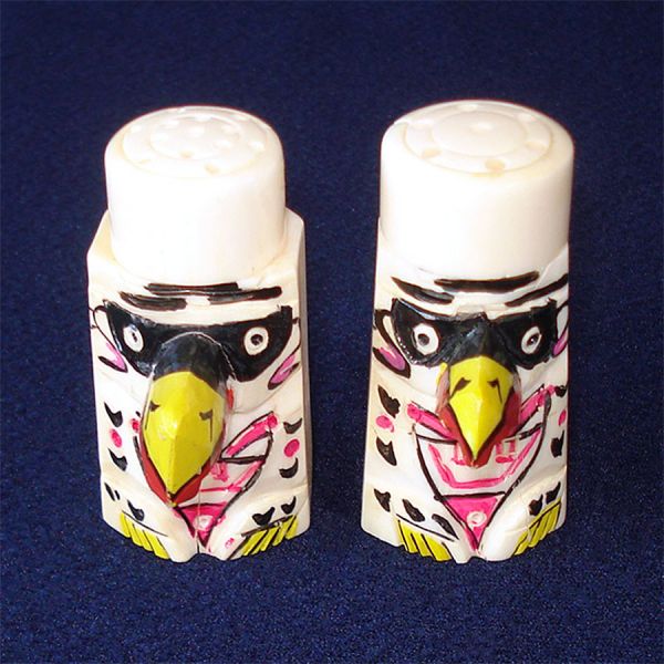 Japan Carved Bone Totem Pole Shakers