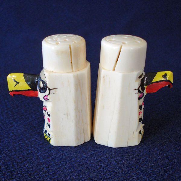 Japan Carved Bone Totem Pole Shakers #3