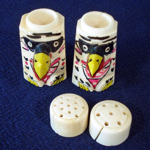 Japan Carved Bone Totem Pole Shakers Clearance #4
