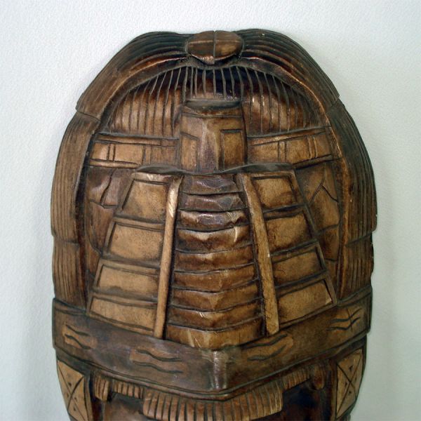 Carved Wood Tribal Mask Wall Decor 18 inches #2