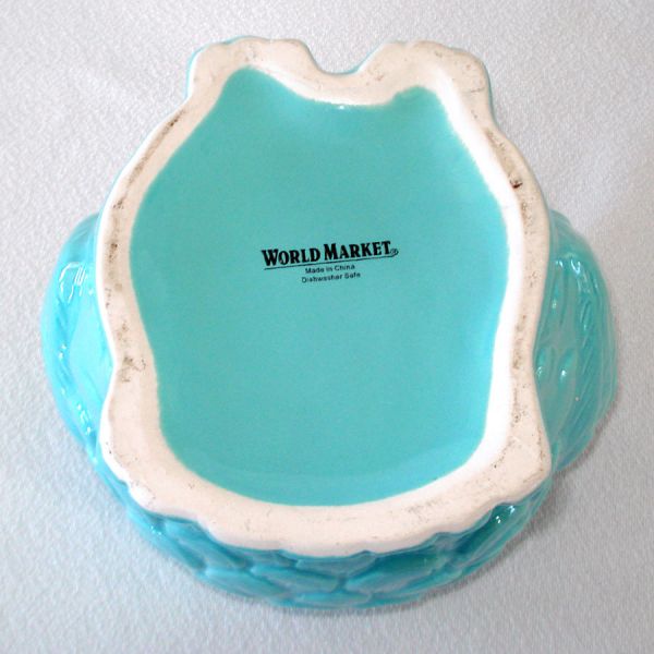 Turquoise Blue Owl Ceramic Cookie Jar #5