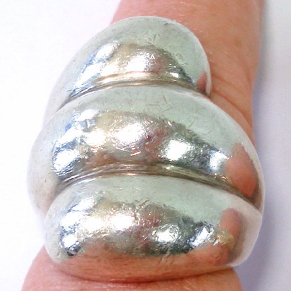 Mexico Sterling Puffy Swirl Ring Size 6.5 Clearance #4