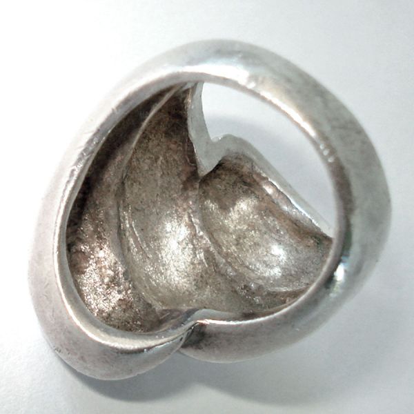 Mexico Sterling Puffy Swirl Ring Size 6.5 #5