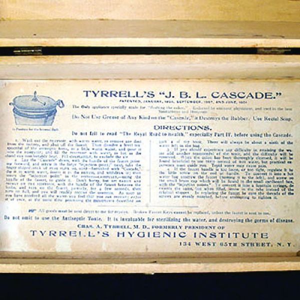 1903 Tyrrells Hygienic Wood Box Quack Medicine Enema Colon Cascade #4
