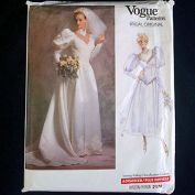 Vogue 1988 Size 8 Bridal Wedding Dress Sewing Pattern Uncut Clearance