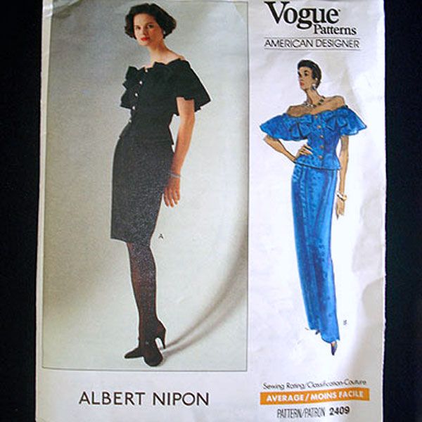 Vogue 1989 Albert Nipon Skirt Dress Sewing Pattern Uncut Size 6-10 Clearance