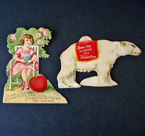 4 German Valentine Cards Circa 1910 Plus Easter Card #3