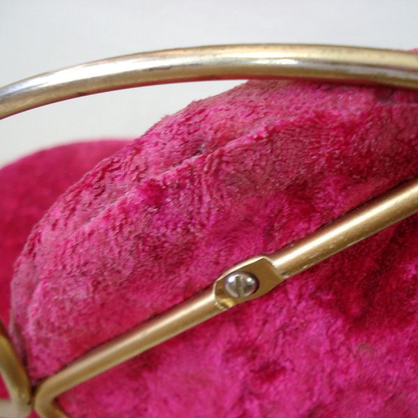 Brass, Hot Pink Velour Mid Century Vanity Chair Stool Clearance #7