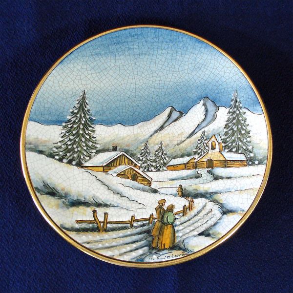 Veneto Flair 1977 Christmas Plate Tiziano Italy Clearance
