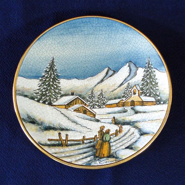 Veneto Flair 1977 Christmas Plate Tiziano Italy