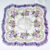 Scalloped Violets Hairpin Lace Trimmed Ladies Hankie And More