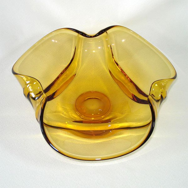 Viking 1969 Epic Drape Gold 12 Inch Glass Centerpiece Bowl Clearance