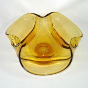 Viking 1969 Epic Drape Gold 12 Inch Glass Centerpiece Bowl Clearance
