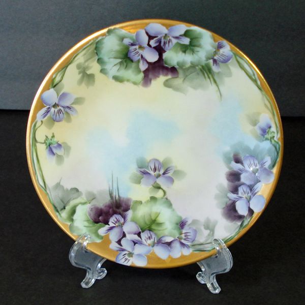 Jean Pouyat Limoges Porcelain Violets Plate