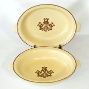 Pfaltzgraff Village Pair Oval Handled Serving Bowls