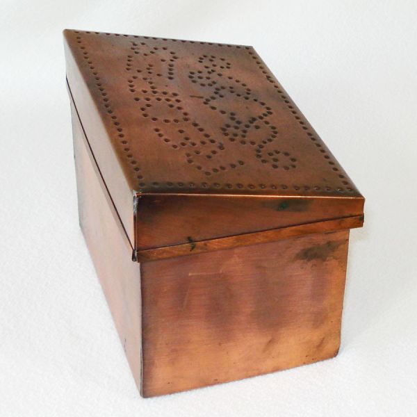 Pfaltzgraff Village Punched Copper Recipe Box #2
