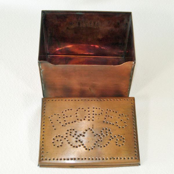 Pfaltzgraff Village Punched Copper Recipe Box #3