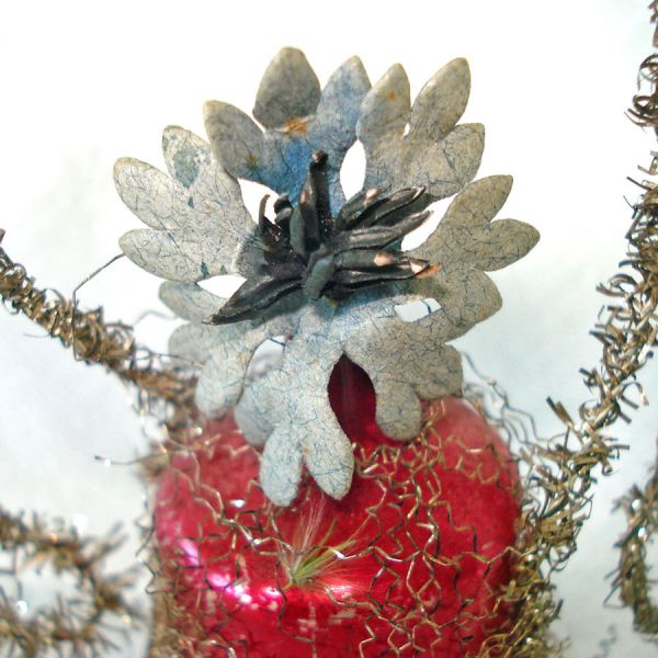 Antique Wire Wrap Glass Bell Christmas Ornament #3