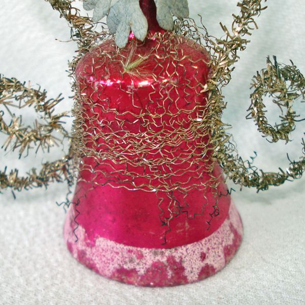 Antique Wire Wrap Glass Bell Christmas Ornament #4