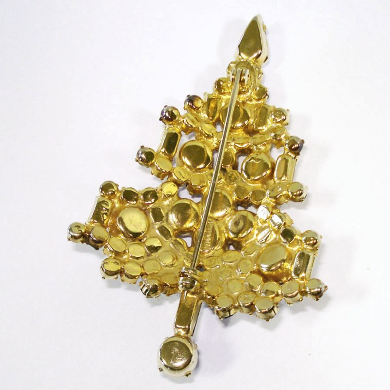 Copperton Lane: Warner Rhinestone Christmas Tree With Candles Brooch Pin,  Pins, Brooches, 16194