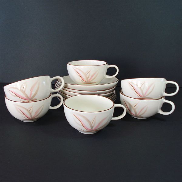 Winfield Dragon Flower Set 6 Cups Saucers Clearance