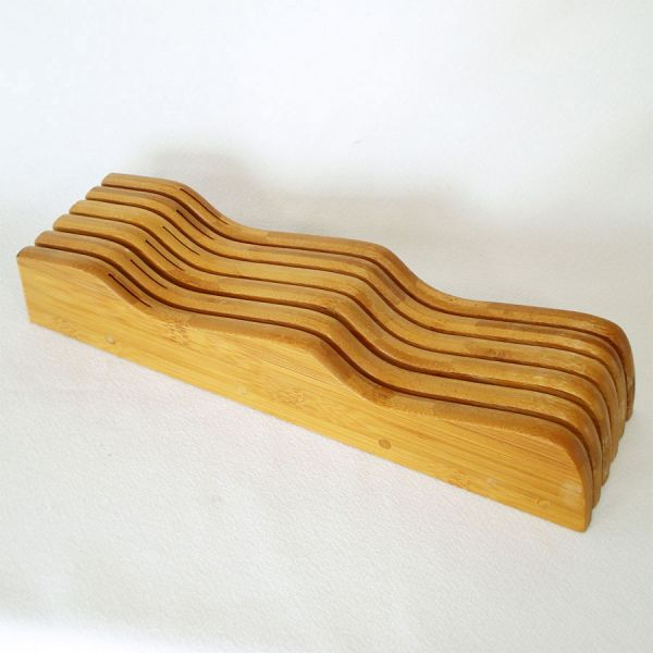 Wooden In-Drawer Knife Block Organizer