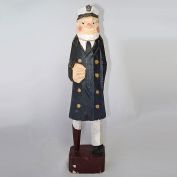 Folk Art Carved Wood Sea Captain Figure Wooden Leg Clearance