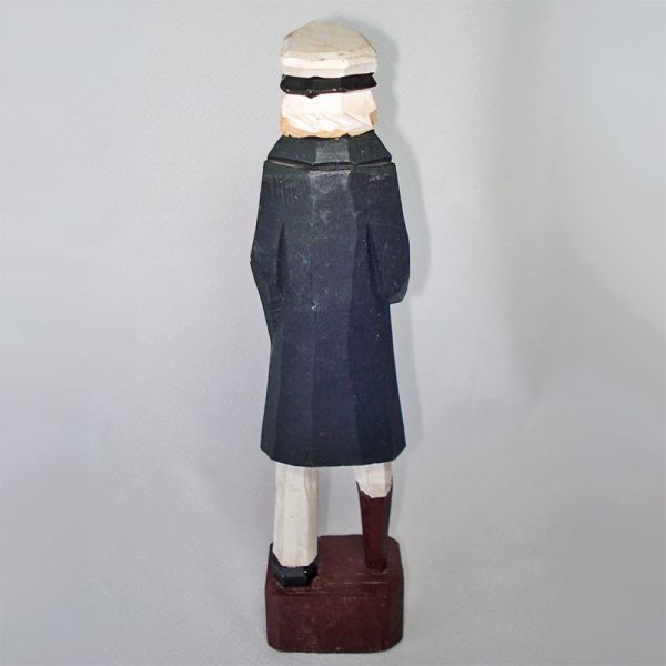Folk Art Carved Wood Sea Captain Figure Wooden Leg Clearance #3