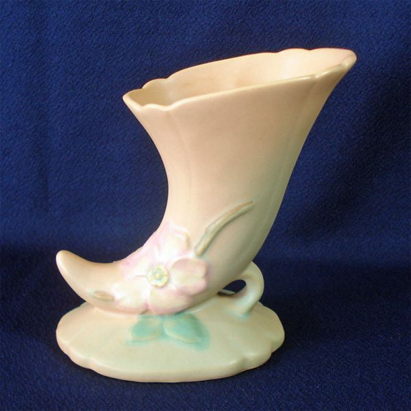 Weller Pottery Wild Rose Cornucopia Vase #2