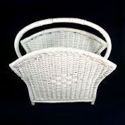 White Wicker Magazine Rack Clearance