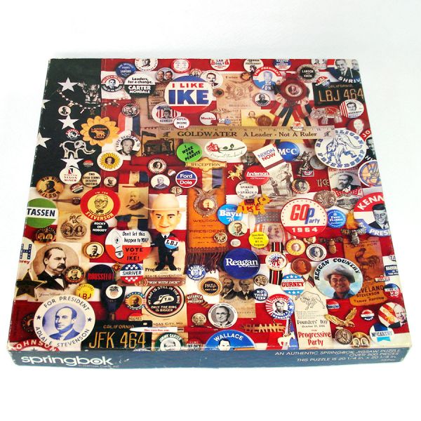 Pick A Winner Political Pinback Buttons Springbok Jigsaw Puzzle