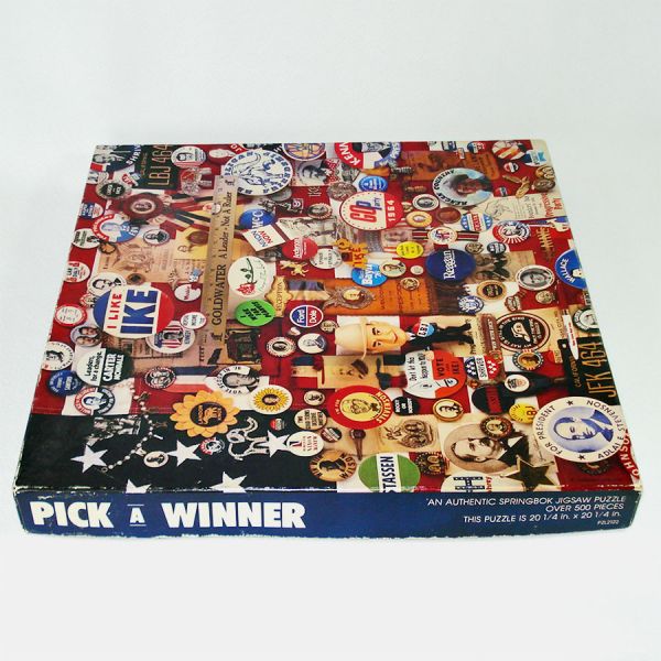 Pick A Winner Political Pinback Buttons Springbok Jigsaw Puzzle #2