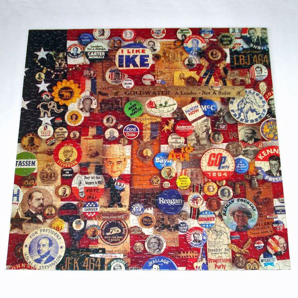 Pick A Winner Political Pinback Buttons Springbok Jigsaw Puzzle #3