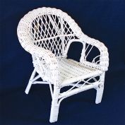 White Wicker Doll Chair 12 Inches High