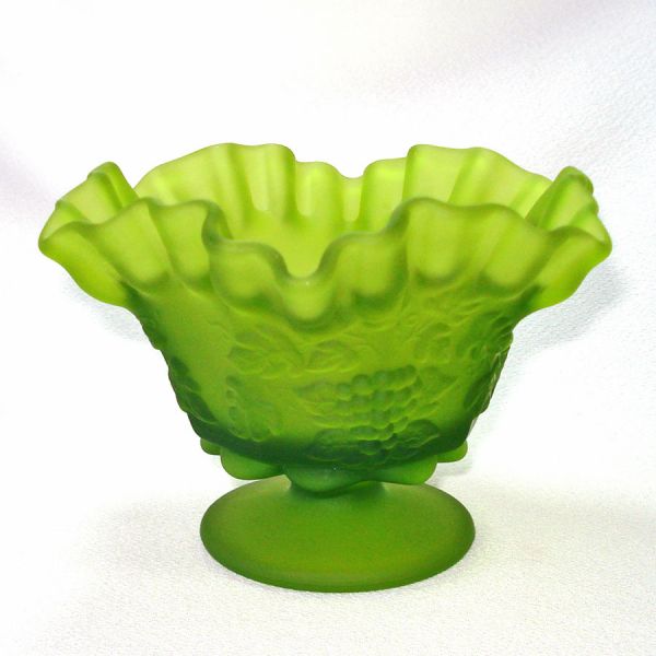 Westmoreland Green Mist Paneled Grape Ruffled Candy Dish