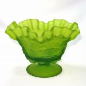 Westmoreland Green Mist Paneled Grape Ruffled Candy Dish