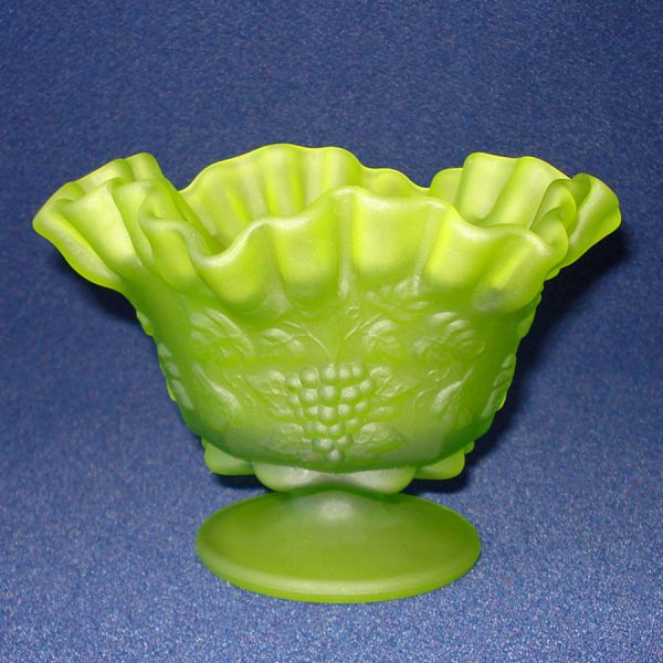 Westmoreland Green Mist Paneled Grape Ruffled Candy Dish #2