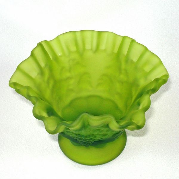 Westmoreland Green Mist Paneled Grape Ruffled Candy Dish #3