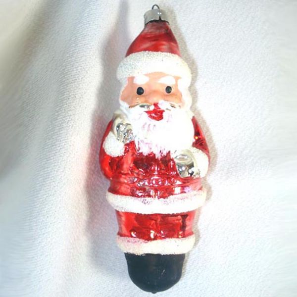 West Germany Standing Santa Glass Christmas Ornament
