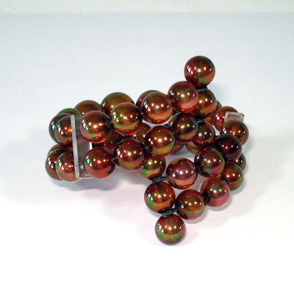Iridescent Root Beer Beads Wrap Bracelet Plus Bonus Blue Bracelet Clearance #2