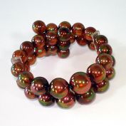Iridescent Root Beer Beads Wrap Bracelet Plus Bonus Blue Bracelet Clearance