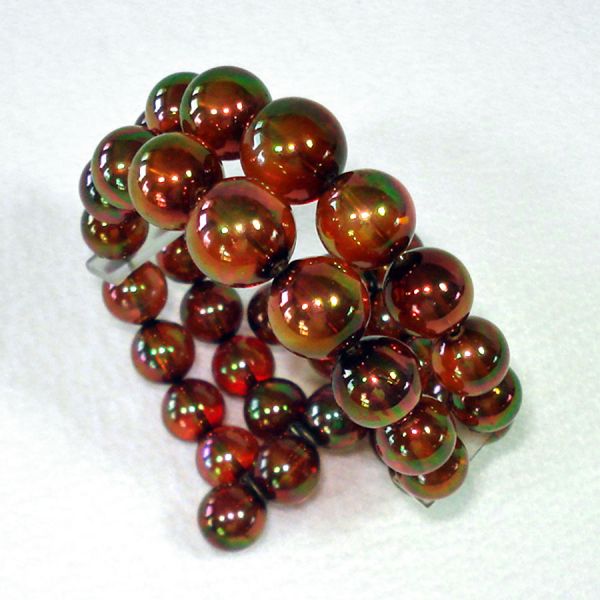 Iridescent Root Beer Beads Wrap Bracelet Plus Bonus Blue Bracelet Clearance #4