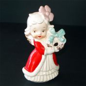 1950s Christmas Angel Holding Wreath Figurine