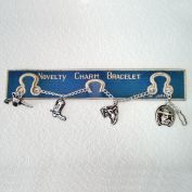 1950s Japan Toy Western Charm Bracelet on Original Card